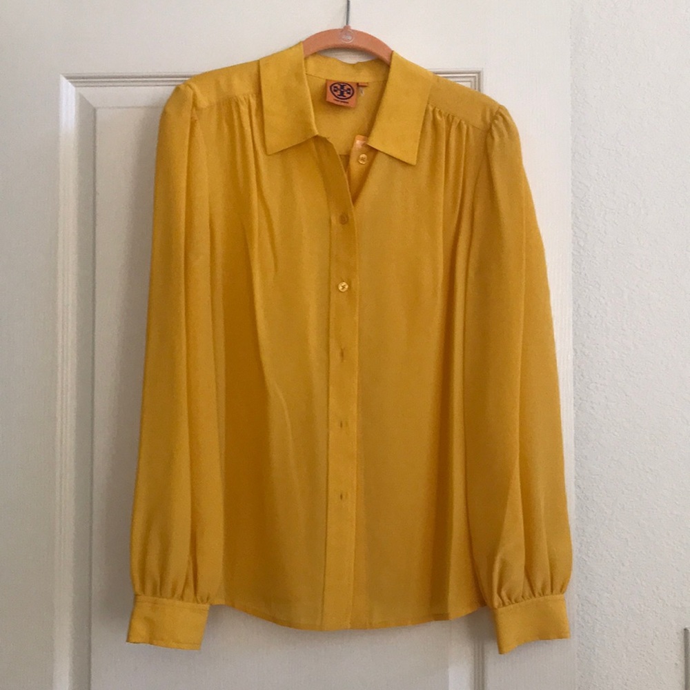 NWT Tory Burch Yellow Flowy Shirt